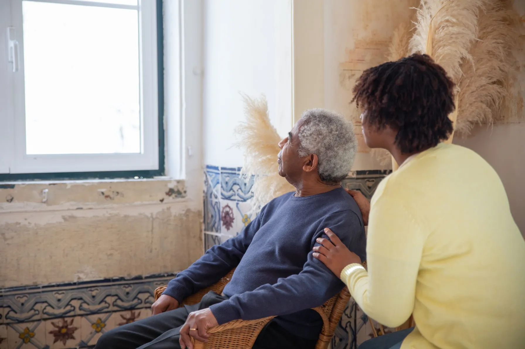 Caregiver with a senior client